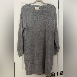 Gray Knit Sweater Dress